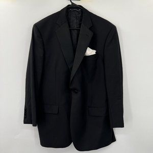 Brooks Brothers 1818 Madison Men's 44 Solid Black Wool Tuxedo Jacket